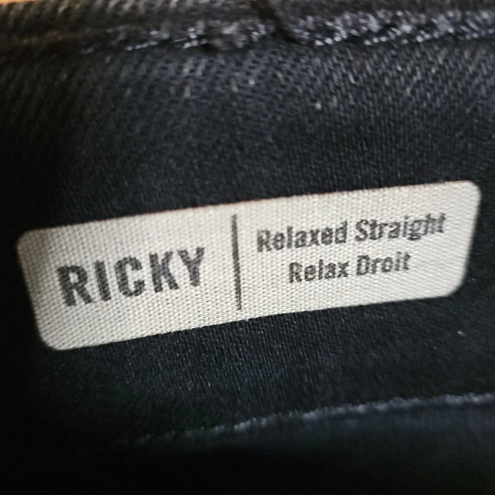 True Religion Ricky Straight Leg Black Jeans Mens Size 38 Made in USA 38x34